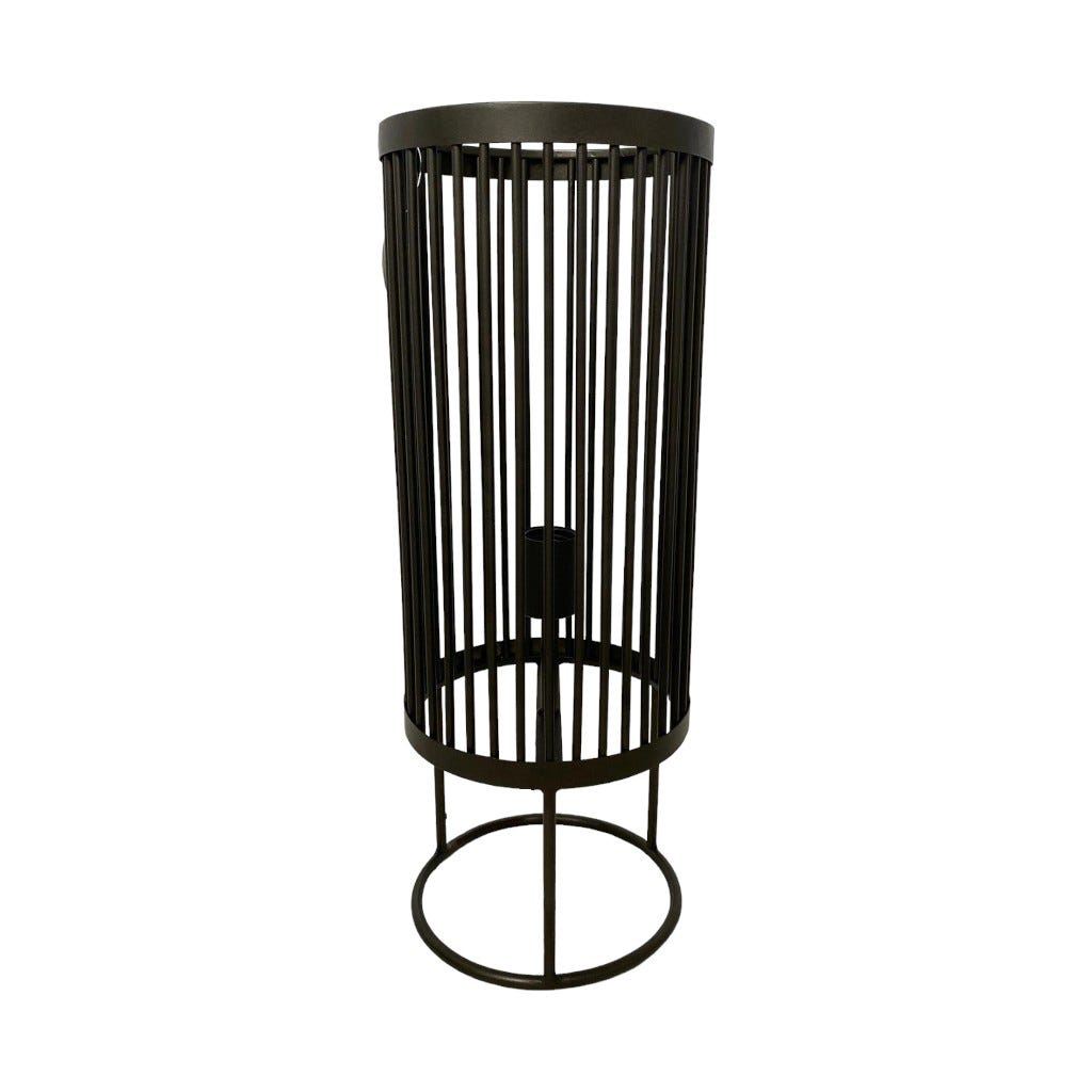 Lámpara De Mesa De Alambre Negro Con Base Redonda 20.5X20.5X55Cm