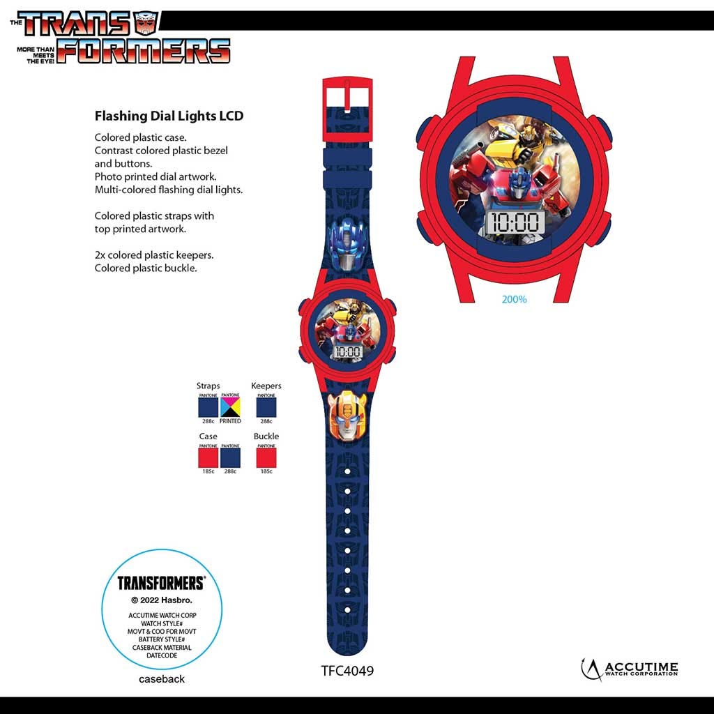 Reloj Transformers Lcd Azul Con Luz - Aliss