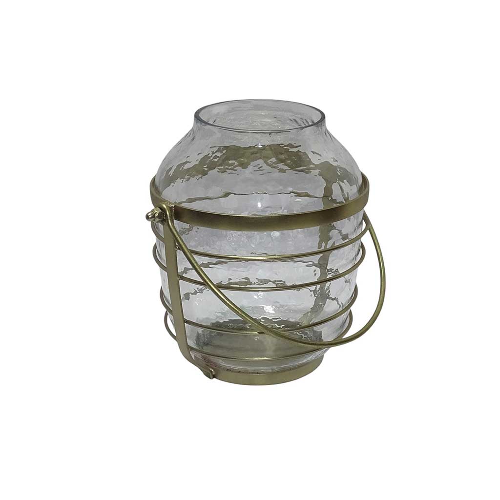 Farol De Vidrio Con Efecto Martillado 21cm