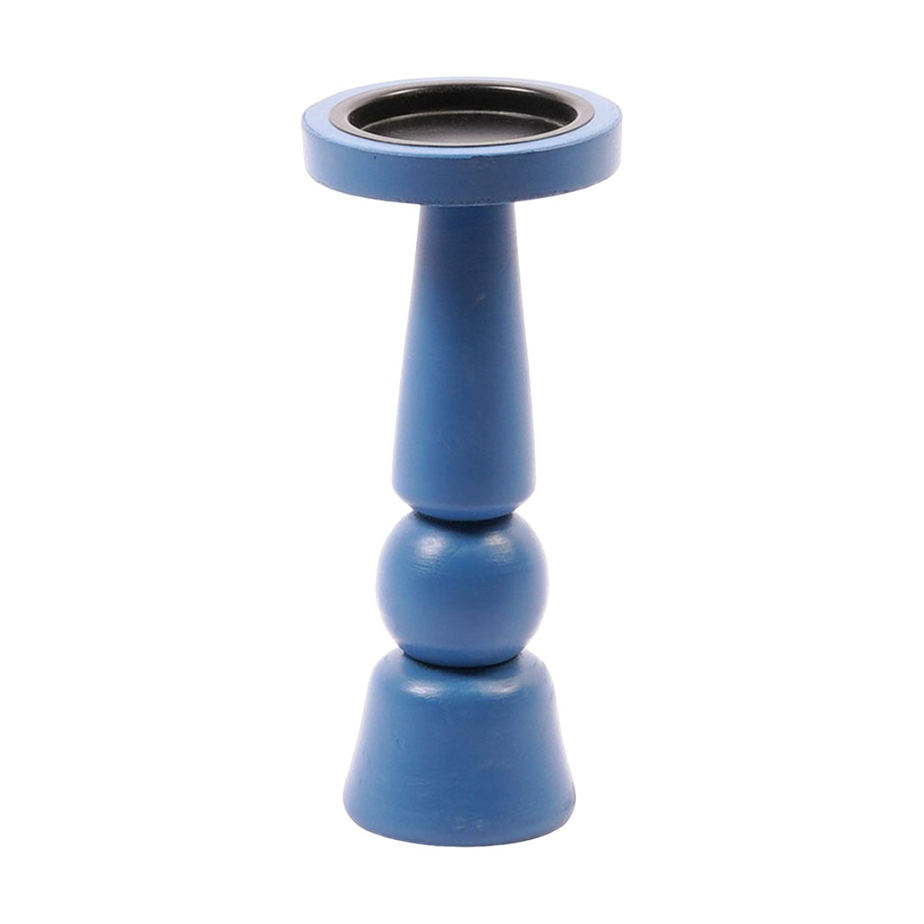 Candelabro Azul 11.5X11.5X26Cm