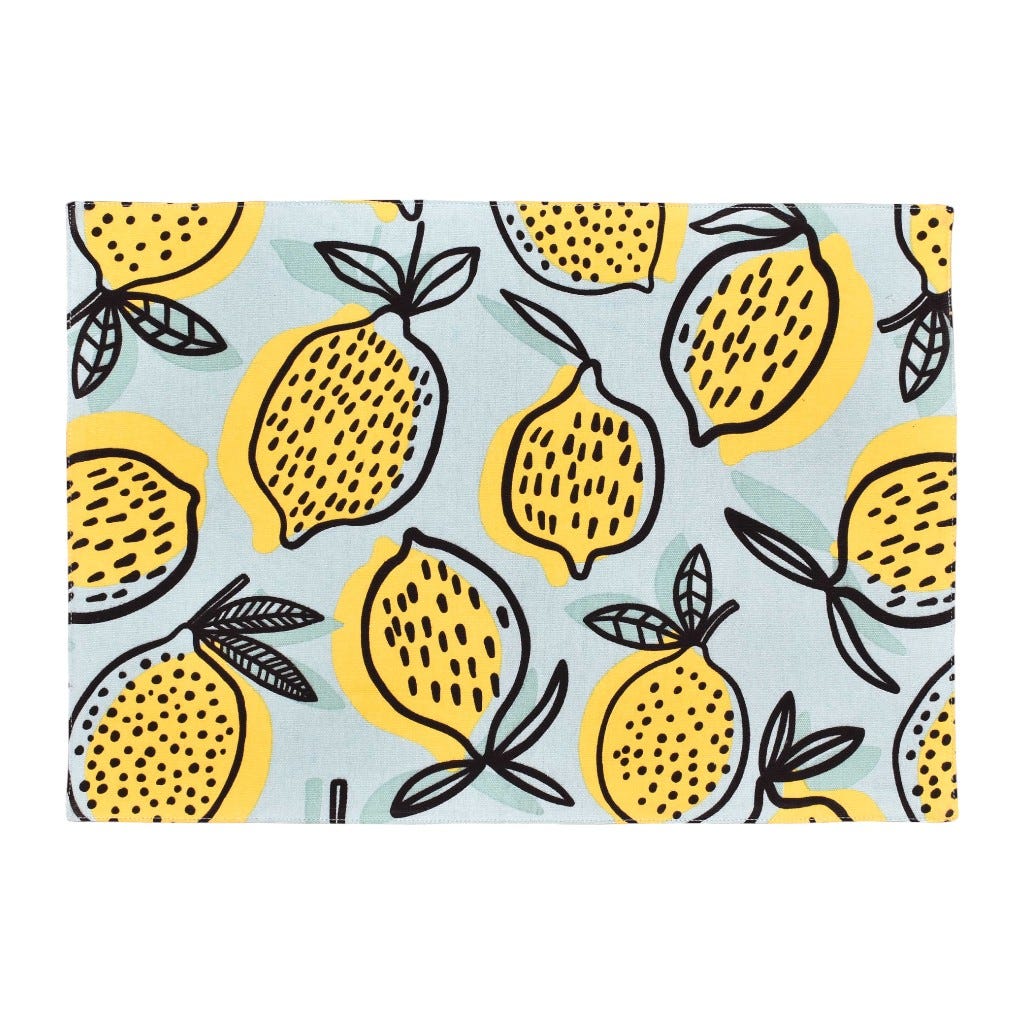 Individual Rectangular Estampado De Limón 33X48Cm