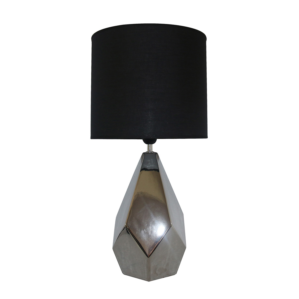 Lámpara De Mesa Con Base Plateada 30X30X60.5Cm