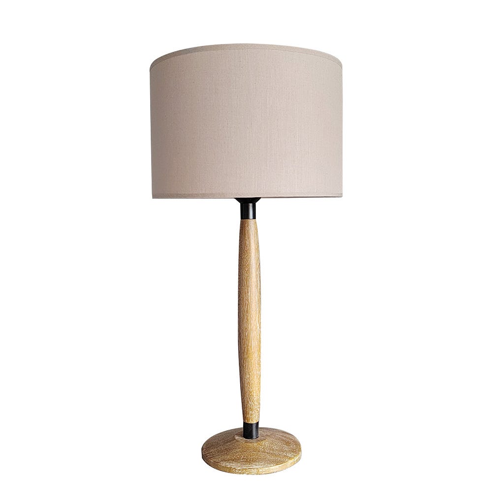 Lámpara De Mesa Decorativa Beige 30X62Cm
