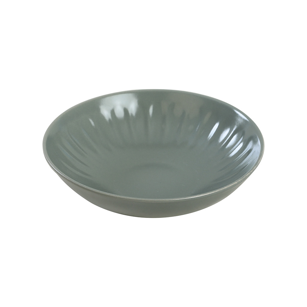 Plato Para Sopa De Cerámica Verde Oscuro 21cm