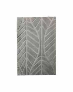Alfombra Afelpada Gris Relieve Forma De Hoja 90X150Cm