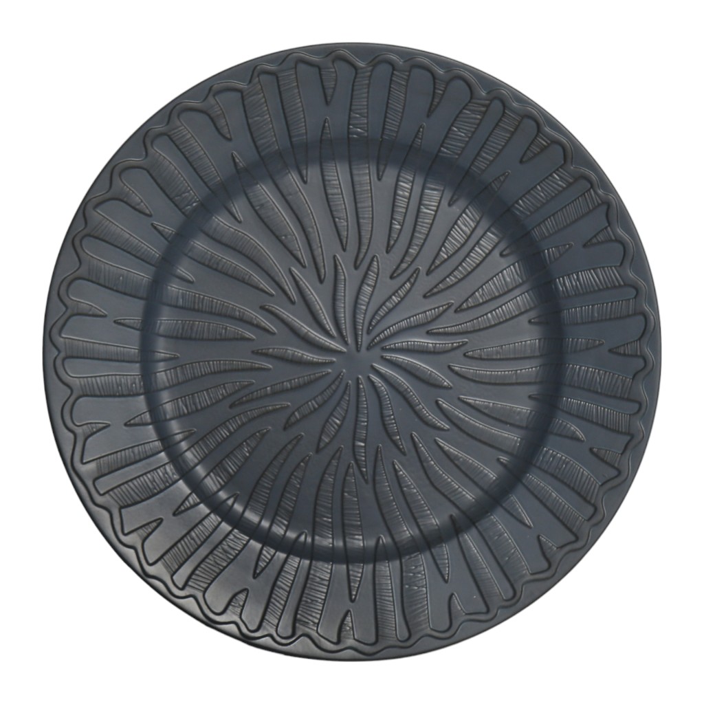 Plato De Servir De Color Azul Oscuro 33Cm