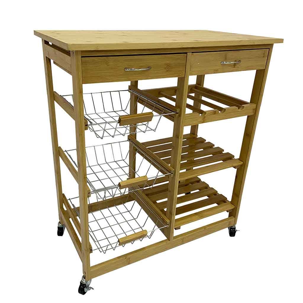 Carrito De Cocina De Bamboo
