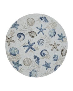 Individual Redondo Estampado De Conchas Marinas 38Cm