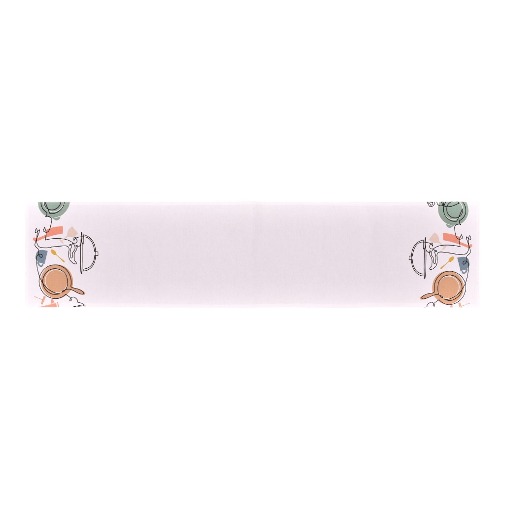 Camino De Mesa Estampado De Utensilios 33X137Cm