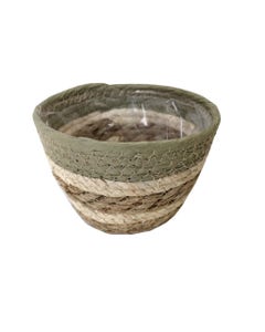 Cesta Para Plantas Marrón Y Verde 15X12Cm