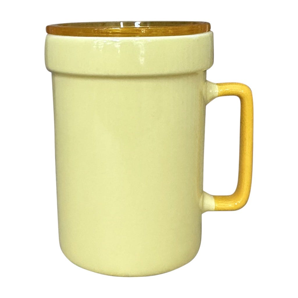 Taza Amarilla Con Tapa 13oz
