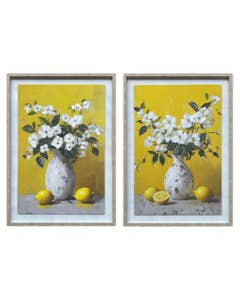 Cuadro Decorativo De Jarrón De Flores Blancas 52x3x72cm Surtidas