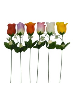 Botón De Rosa Artificial Colores Surtidos 38.1Cm