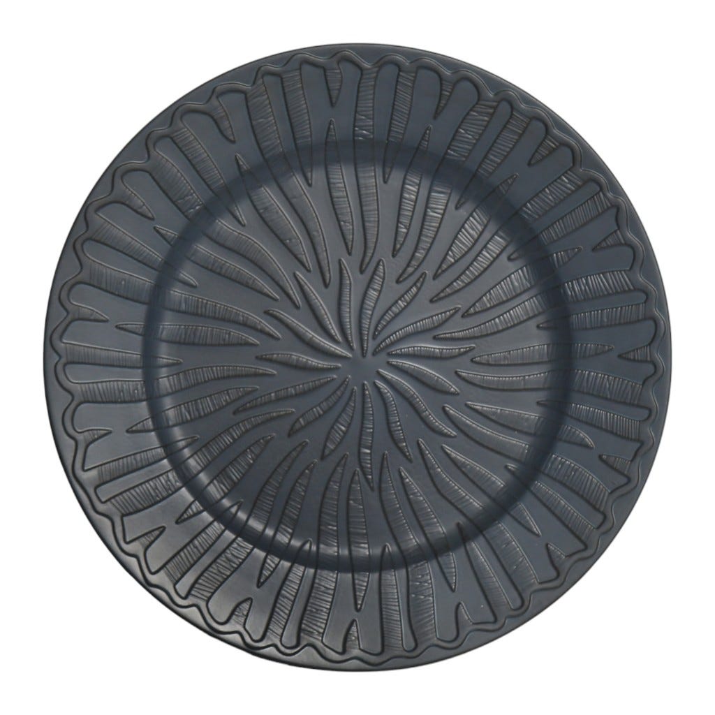 Plato De Servir De Color Azul Oscuro 33Cm