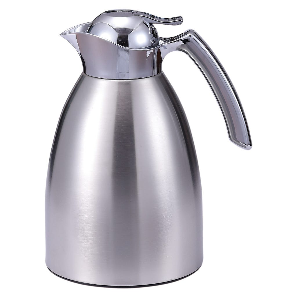 Jarra para café plateada con agarre 1 litro