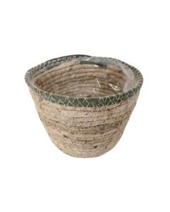 Cesta Para Plantas Crema Y Verde 15X12Cm