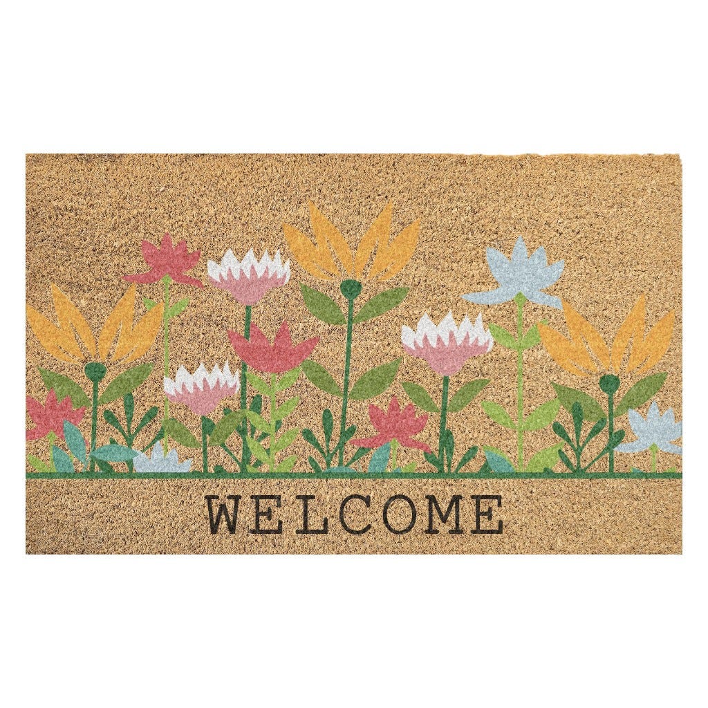 Alfombra Felpudo Estampado De Flores 40X60Cm