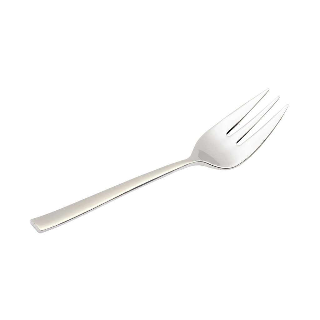 Tenedor para postre individual plateado con mango simple