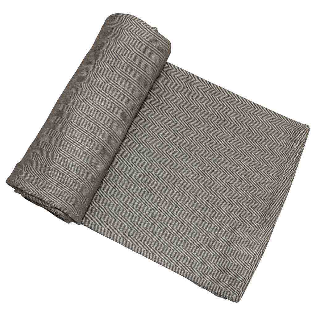 Cubrecama Beige De Algodón Con Rayas 220x240cm