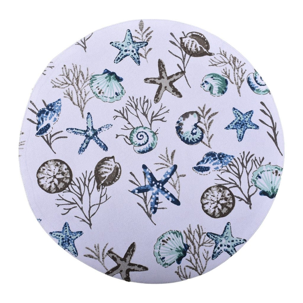 Individual Redondo Estampado De Mar 38Cm