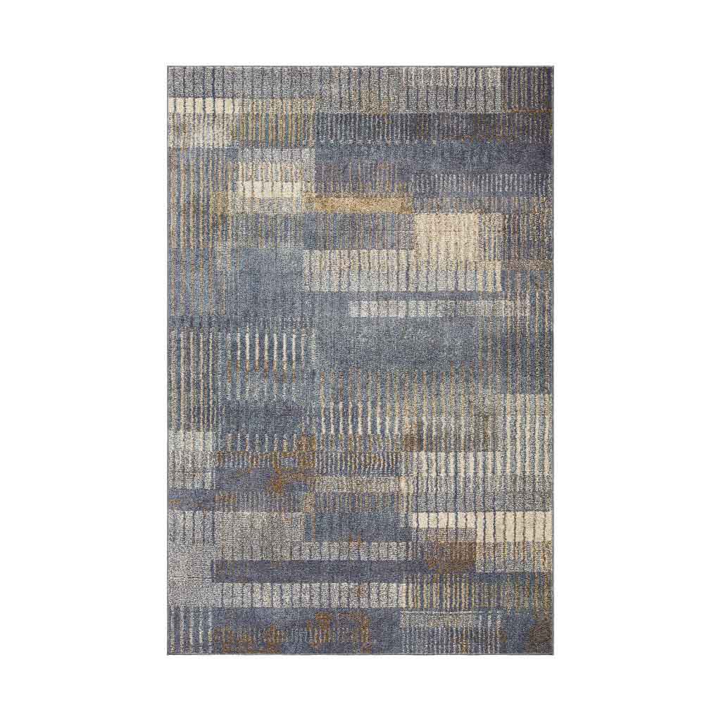 Alfombra Abstracto Tonos Azules Y Grises 160X235Cm