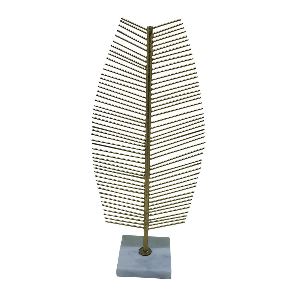 FIGURA DECORATIVA DE HOJA DORADA