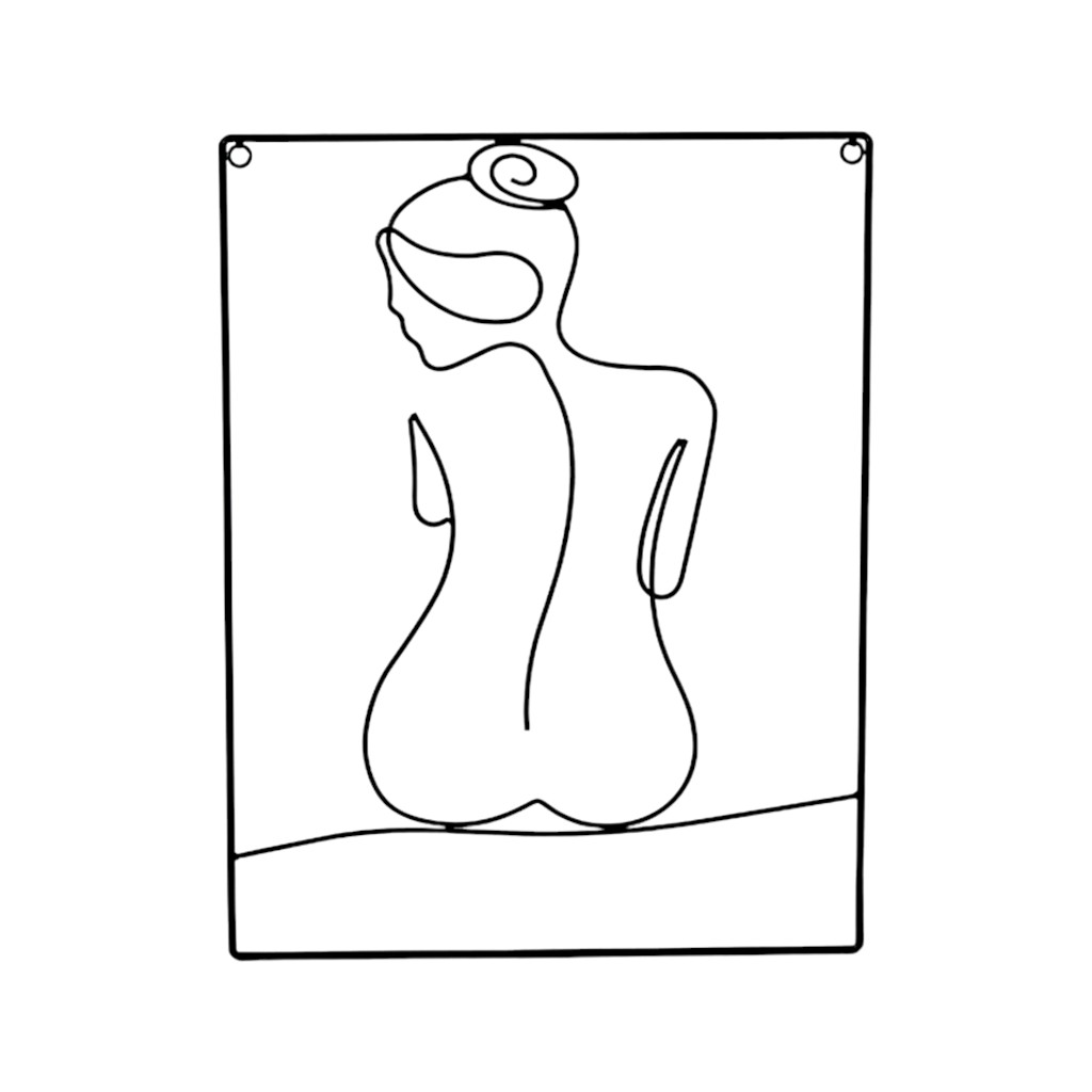 Decoración De Pared Con Forma De Mujer 38X0.5X49Cm