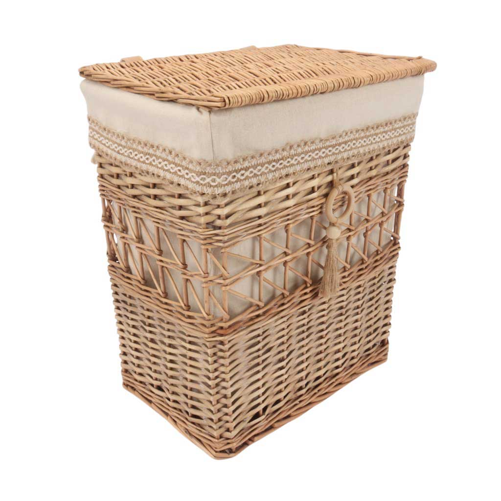 Cesta Tejida De Sauce Para Ropa 39X28X45Cm