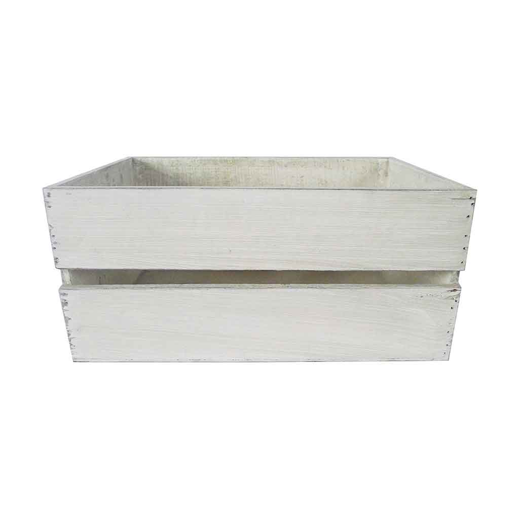Cesta De Madera Gris 45X35X20