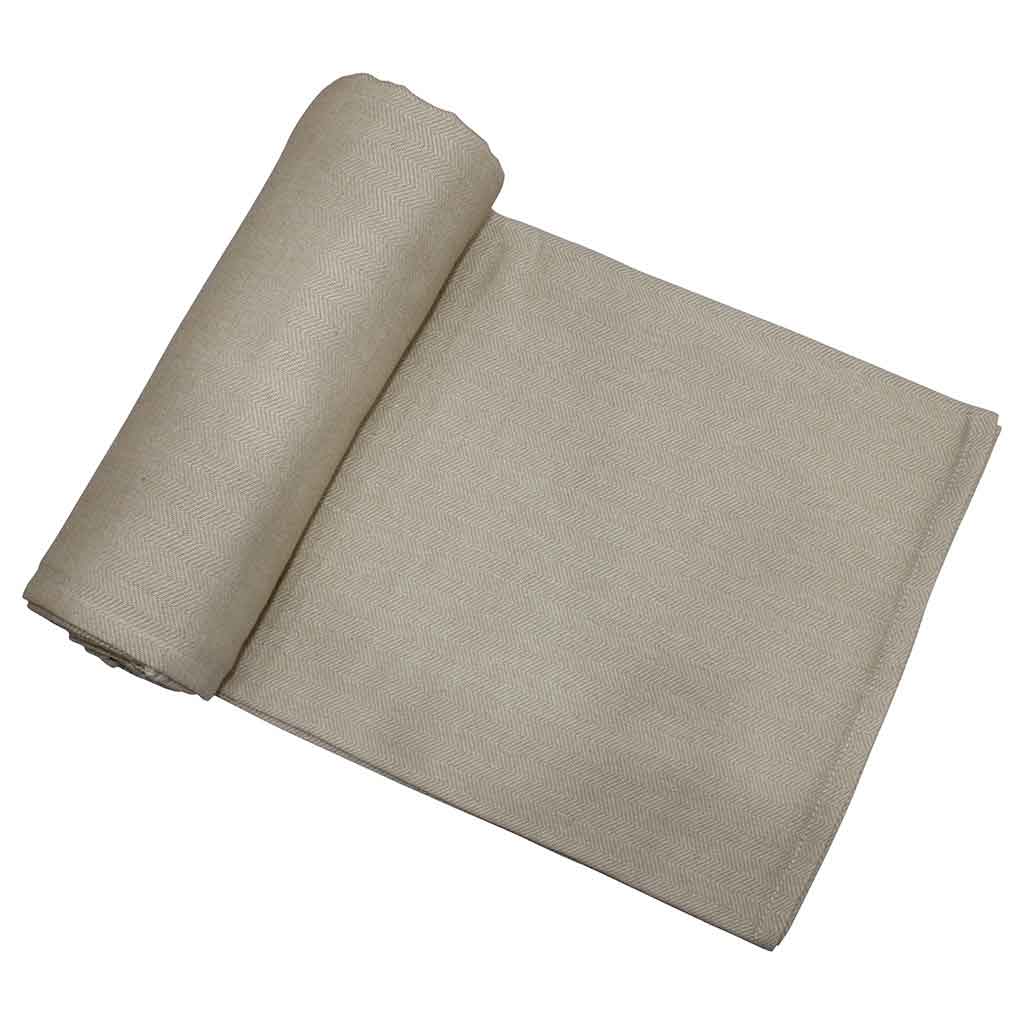 Cubrecama Beige De Algodón Con Rayas 220x240cm