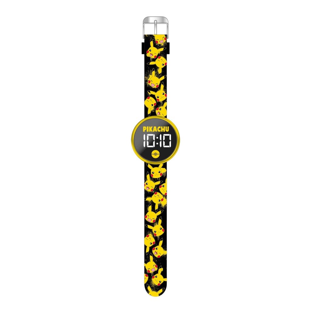 Reloj Negro De Pokémon Led Estampado De Pikachu