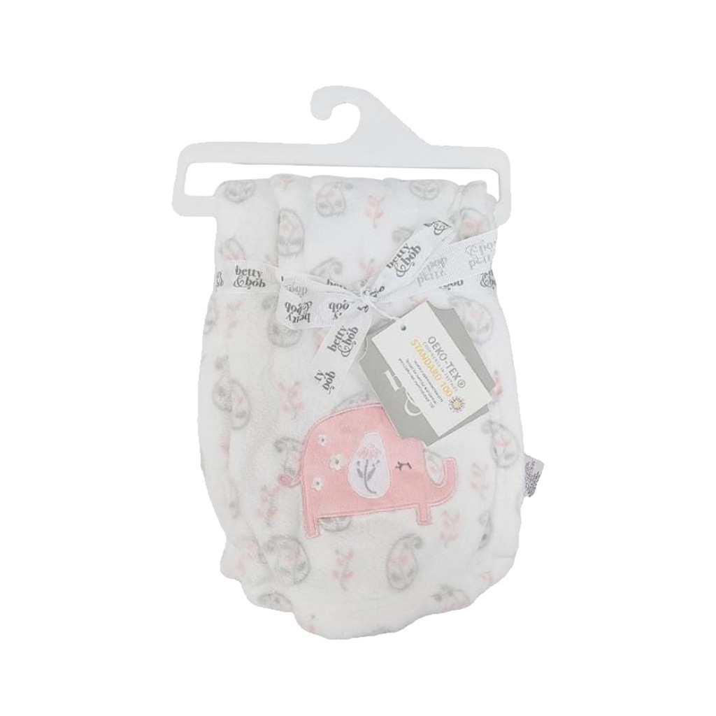 Manta Para Niña Con Estampado De Elefante Rosa