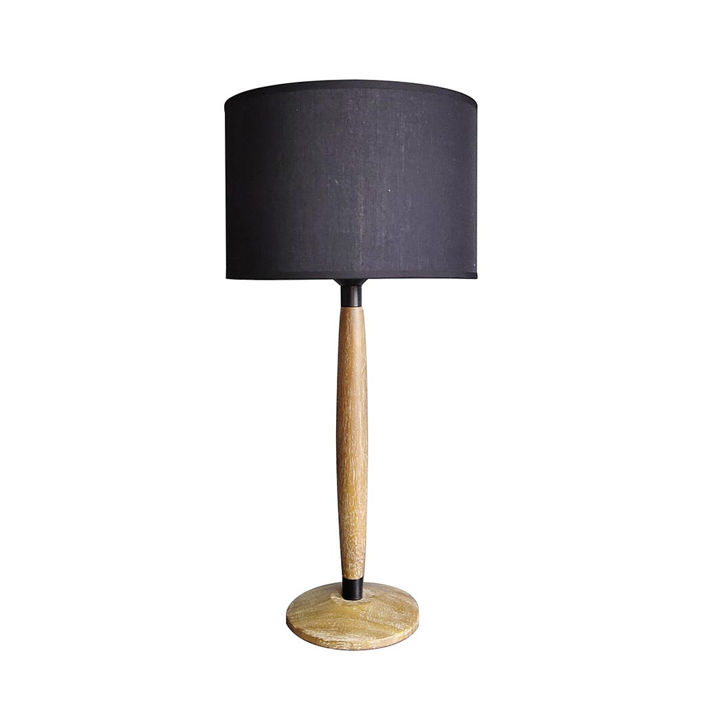 Lámpara De Mesa Decorativa Negra 30X62Cm
