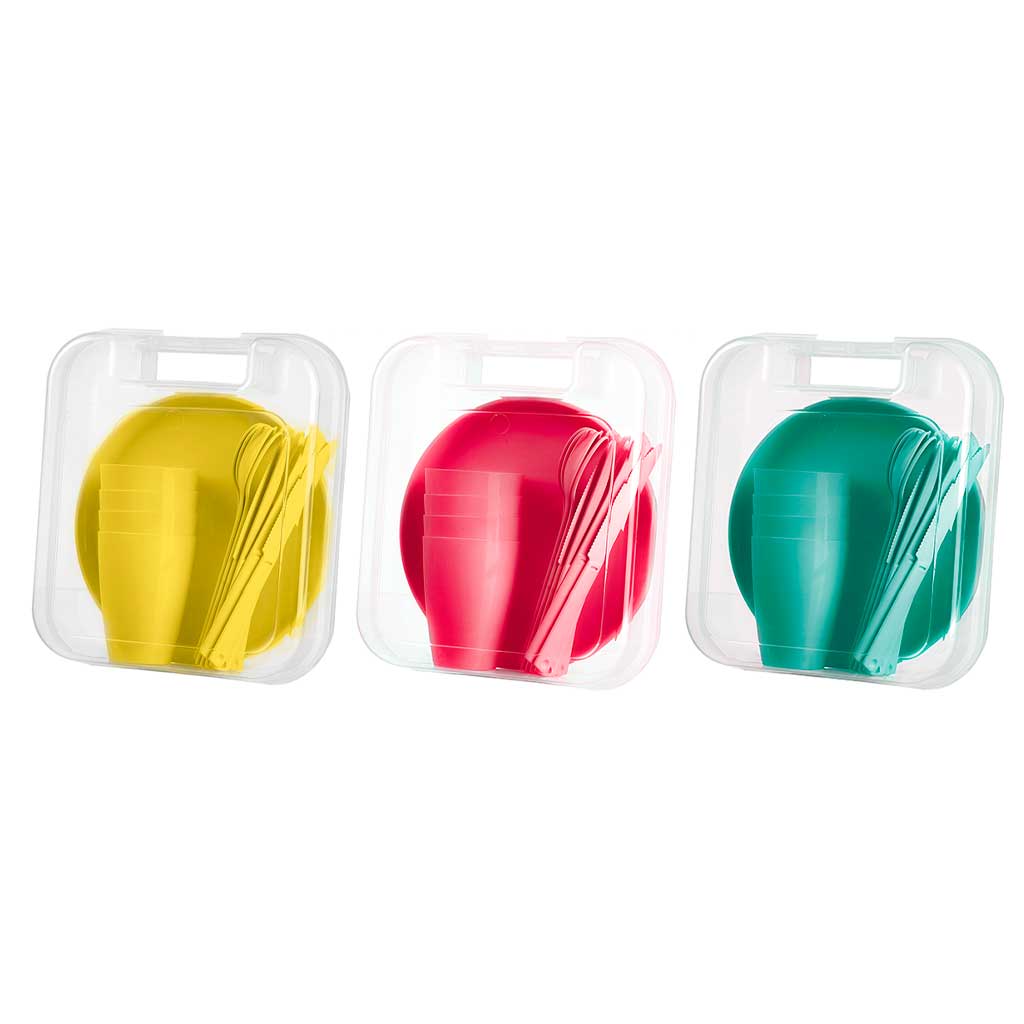 SET DE PICNIC BLANCO DE COLORES SURTIDOS 21PZS