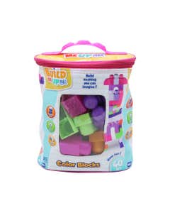 Juego bloques maxi rosa de 40 piezas en bolsa