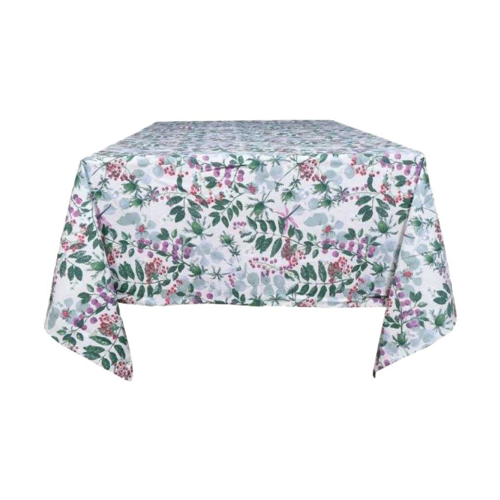 Mantel cuadrado con estampado de flores 140x140