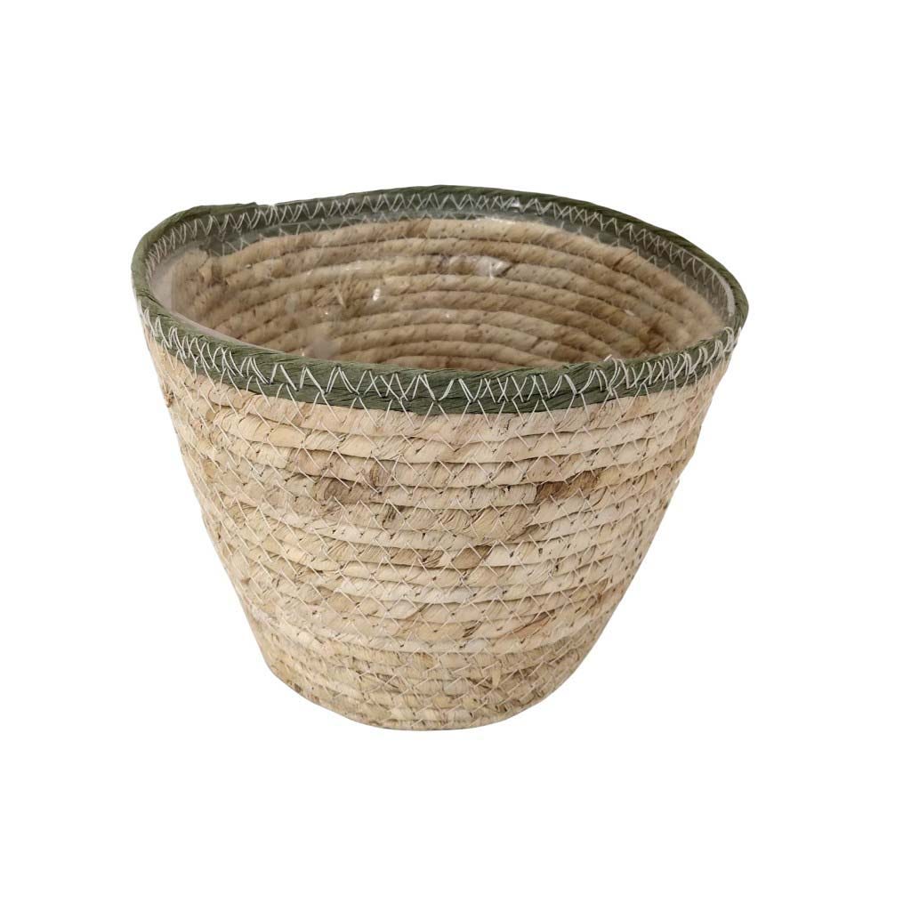 Cesta Para Plantas Marrón Y Verde 20X16Cm