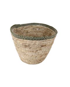 Cesta Para Plantas Marrón Y Verde 20X16Cm