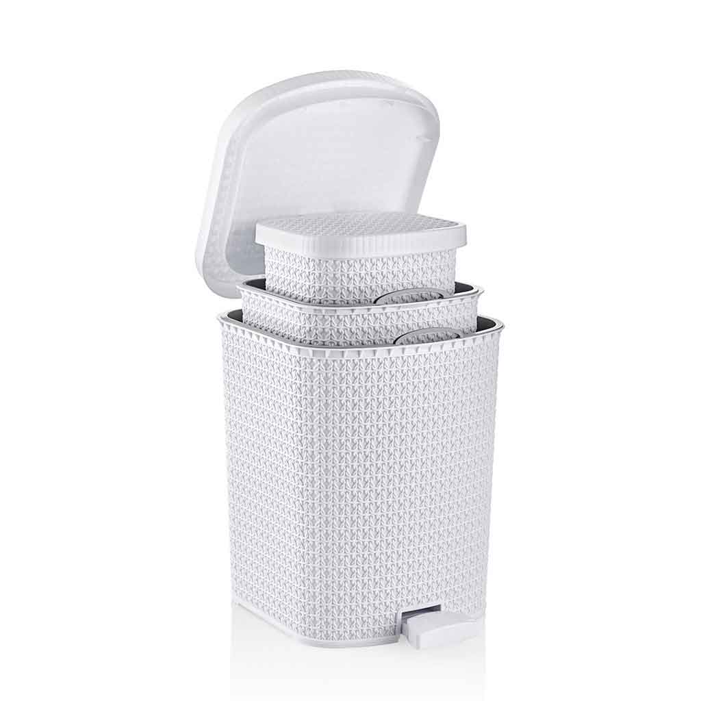 Bote de basura de plástico 3 piezas