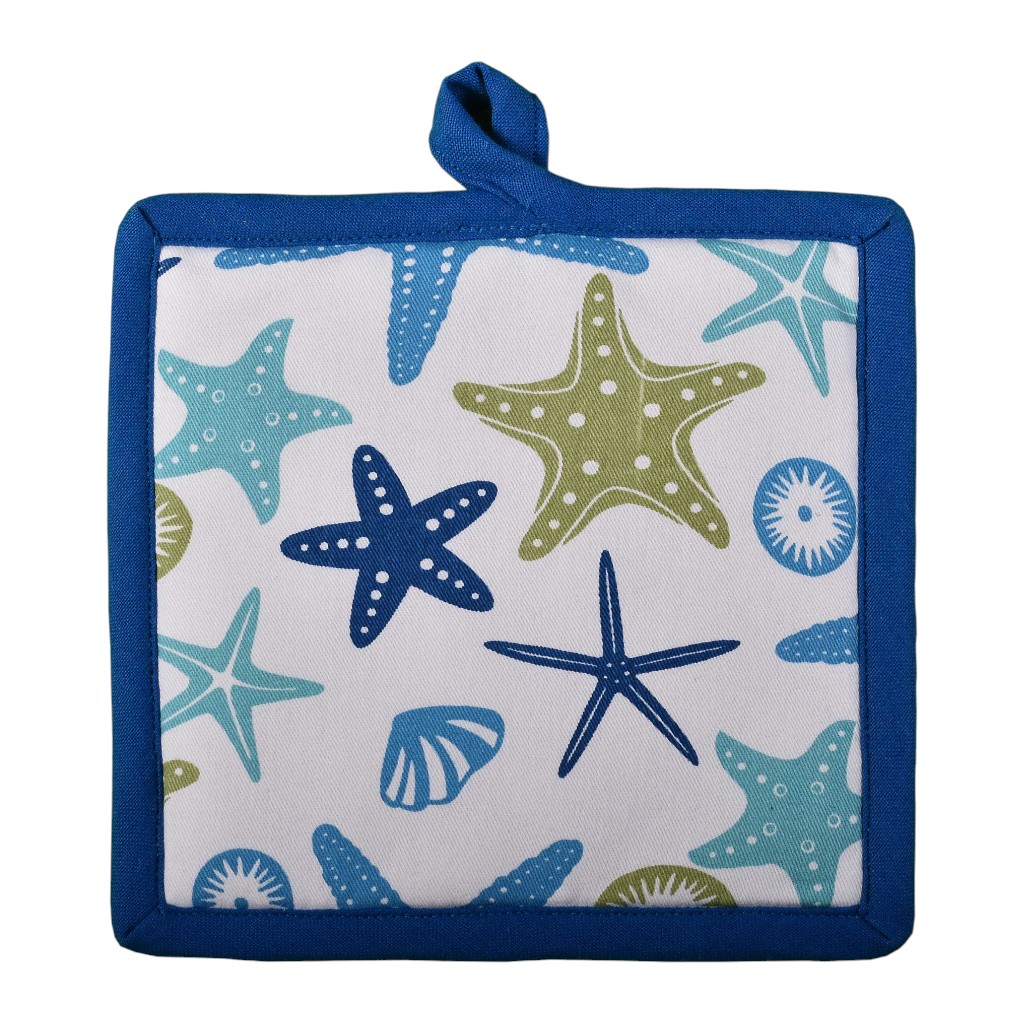 Agarra Olla Estampado De Estrella De Mar Azul 20X20Cm