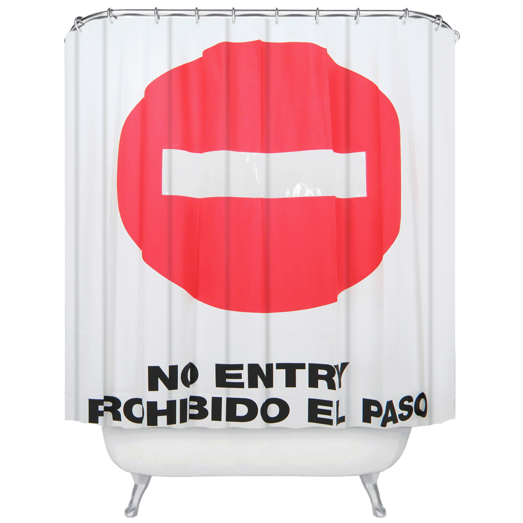 Cortina De Baño Estampado De Prohibido El Paso