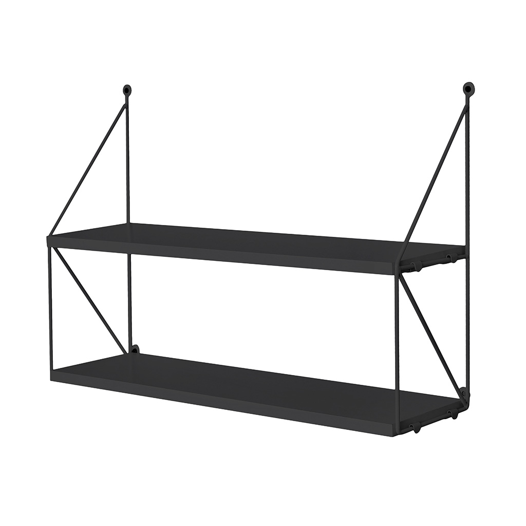 Estante Pared Hong Kong Negro 2 Niveles