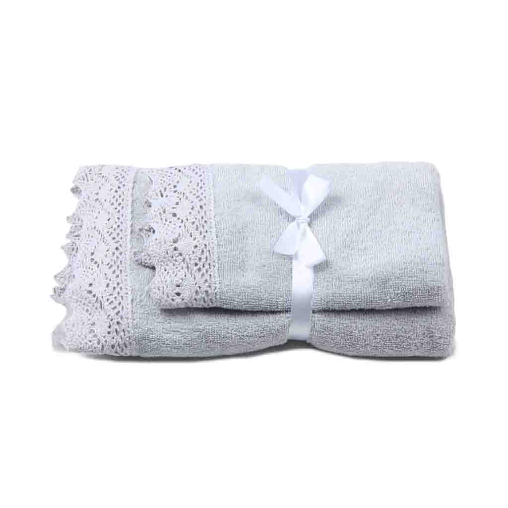 Set de 2 toallas gris claro