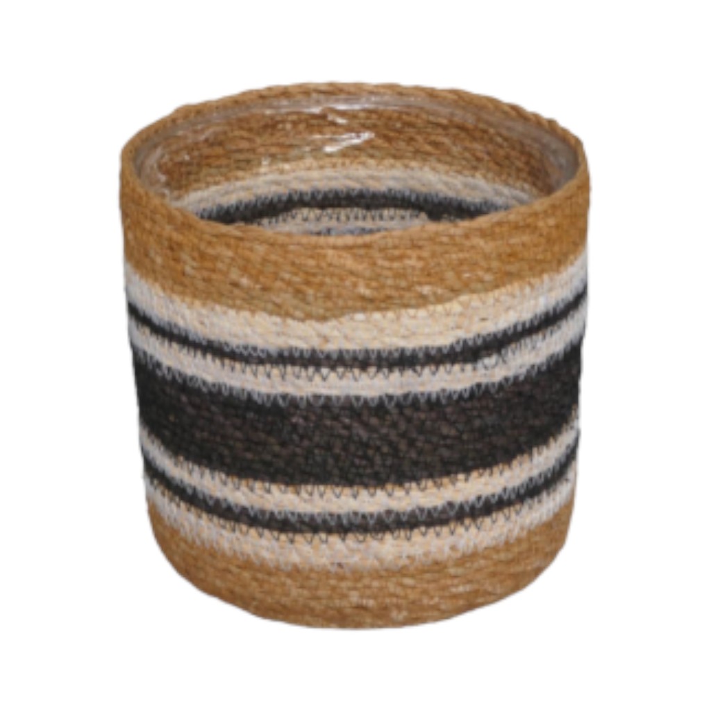 Cesta Para Maceta Diseño Rayado 14X14Cm